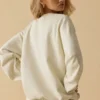 Sudadera oversize de cuello redondo en color hueso