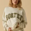 Sudadera oversize de cuello redondo en color hueso