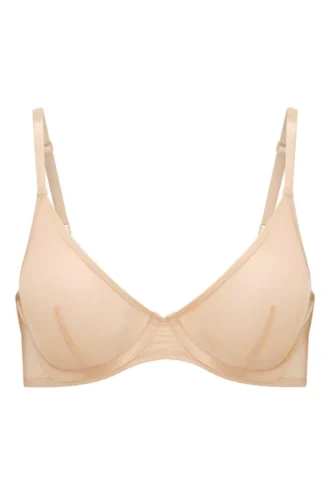 Sujetador con aros de malla suave de una sola capa de Intimates en color beige