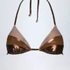 Sujetador de bikini con paneles Caleta en oro bronce