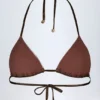 Sujetador de bikini con paneles Caleta en oro bronce