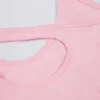 Sujetador deportivo asimétrico sin costuras con canalé suave en rosa empolvado