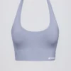 Sujetador deportivo con cuello halter Define Luxe en azul grisáceo