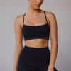 Sujetador deportivo con espalda cruzada en negro