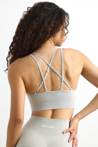 Sujetador deportivo Define Luxe con tirantes en gris