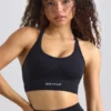 Sujetador deportivo Define Luxe con tirantes en negro