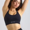 Sujetador deportivo Define Luxe con tirantes en negro