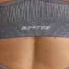 Sujetador deportivo FlexiRib con cuello redondo en gris jaspeado