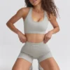 Sujetador deportivo FlexiRib con espalda cruzada en gris
