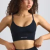 Sujetador deportivo sin costuras Super Sculpt con cuello redondo en negro