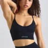 Sujetador deportivo sin costuras Super Sculpt con cuello redondo en negro