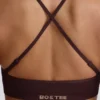 Sujetador deportivo sin costuras Super Sculpt con espalda cruzada en color chocolate