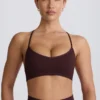 Sujetador deportivo sin costuras Super Sculpt con espalda cruzada en color chocolate