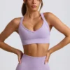 Sujetador deportivo sin costuras Super Sculpt con espalda cruzada en lila suave