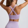 Sujetador deportivo sin costuras Super Sculpt con espalda cruzada en lila suave