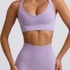 Sujetador deportivo sin costuras Super Sculpt con espalda cruzada en lila suave