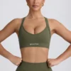Sujetador deportivo sin costuras Super Sculpt con espalda cruzada en verde claro
