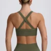 Sujetador deportivo sin costuras Super Sculpt con espalda cruzada en verde claro