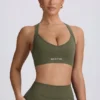 Sujetador deportivo sin costuras Super Sculpt con espalda cruzada en verde claro