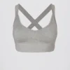 Sujetador deportivo sin costuras Super Sculpt con tirantes cruzados en gris jaspeado