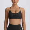 Sujetador deportivo sin costuras y sin espalda Super Sculpt en color ceniza