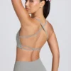 Sujetador deportivo sin costuras y sin espalda Super Sculpt en gris jaspeado