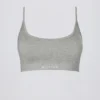 Sujetador deportivo sin costuras y sin espalda Super Sculpt en gris jaspeado