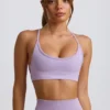 Sujetador deportivo sin costuras y sin espalda Super Sculpt en lila suave