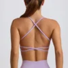 Sujetador deportivo sin costuras y sin espalda Super Sculpt en lila suave