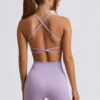 Sujetador deportivo sin costuras y sin espalda Super Sculpt en lila suave