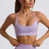 Sujetador deportivo sin costuras y sin espalda Super Sculpt en lila suave