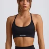 Sujetador deportivo sin costuras y sin espalda Super Sculpt en negro