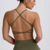 Sujetador deportivo sin costuras y sin espalda Super Sculpt en verde claro