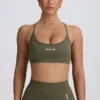 Sujetador deportivo sin costuras y sin espalda Super Sculpt en verde claro