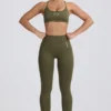 Sujetador deportivo sin costuras y sin espalda Super Sculpt en verde claro
