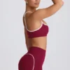 Sujetador deportivo Soft Active con cuello corazón en color burdeos