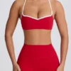 Sujetador deportivo Soft Active con cuello corazón en rojo intenso