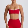 Sujetador deportivo Soft Active con cuello corazón en rojo intenso