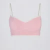 Sujetador deportivo Soft Active con cuello corazón y contraste en rosa empolvado