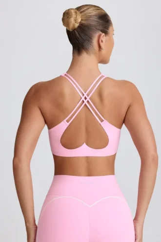 Sujetador deportivo Soft Active con cuello en V en rosa bebé