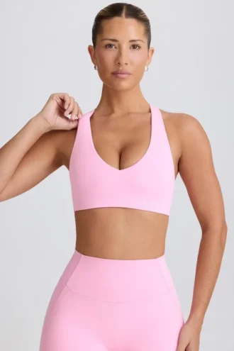 Sujetador deportivo Soft Active con cuello en V en rosa bebé