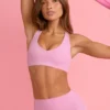 Sujetador deportivo Soft Active con cuello en V en rosa empolvado