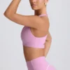 Sujetador deportivo Soft Active con cuello en V en rosa empolvado