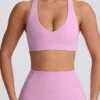 Sujetador deportivo Soft Active con cuello en V en rosa empolvado
