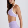 Sujetador deportivo Soft Active con cuello halter y detalle retorcido en la parte delantera en color lila