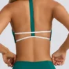 Sujetador deportivo Soft Active con cuello redondo en verde universitario