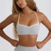 Sujetador deportivo Soft Active con escote corazón en gris jaspeado