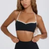 Sujetador deportivo Soft Active con escote corazón en negro
