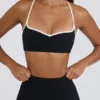 Sujetador deportivo Soft Active con escote corazón en negro