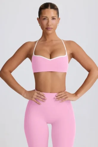 Sujetador deportivo Soft Active con escote corazón en rosa bebé